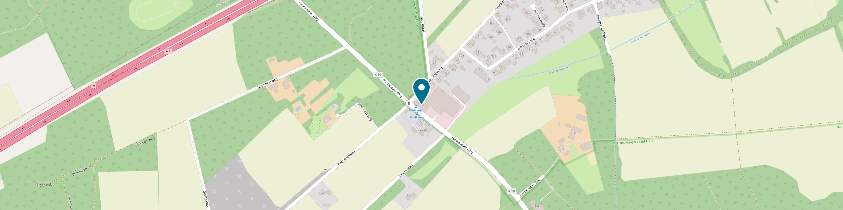 Karte: Lage des Standorts Osnabrück, Fürstenauer Weg 220, 49090 Osnabrück